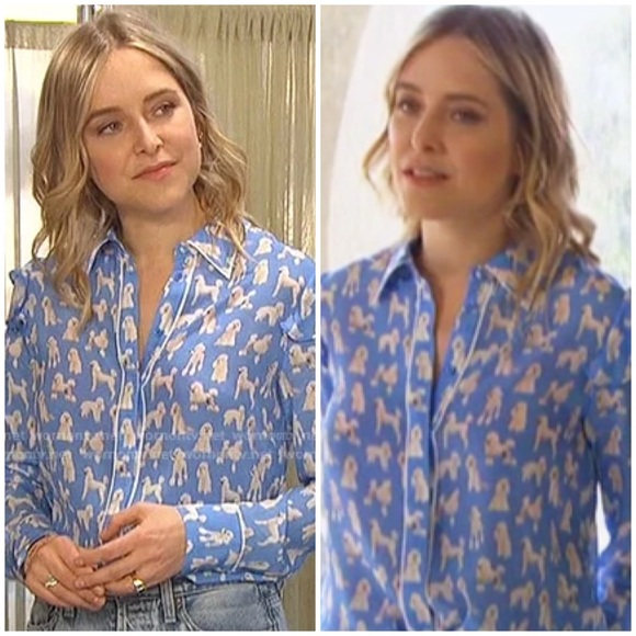 ALICE + OLIVIA Zimmer Poodle Silk Blouse - Picture 12 of 17